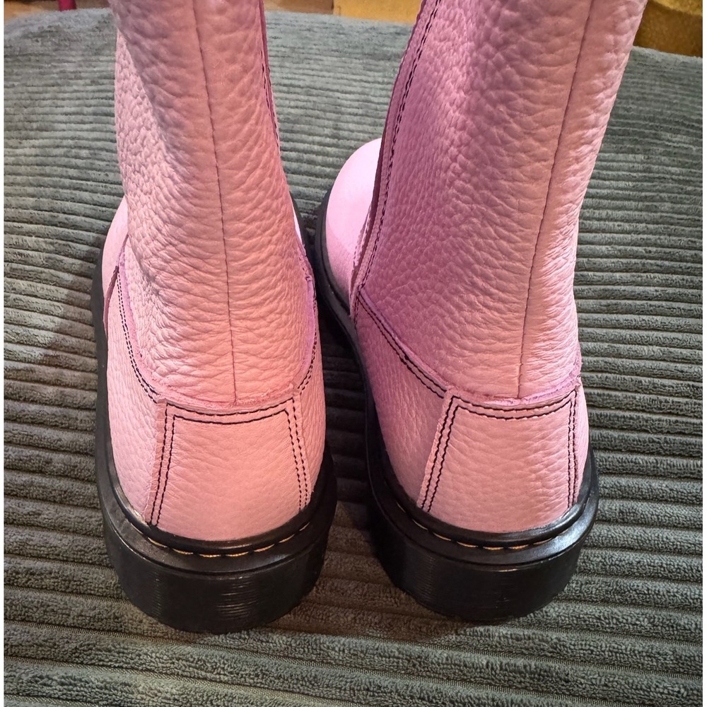 Dr Martens Bex Heart Cut‎ Out Platform Boots Pink Leather Zip Up Size 5 - Picture 7 of 9